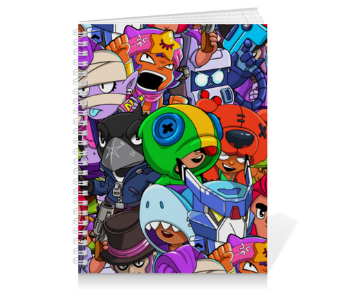 Заказать тетрадь в Москве. Тетрадь на пружине BRAWL STARS от geekbox - готовые дизайны и нанесение принтов.