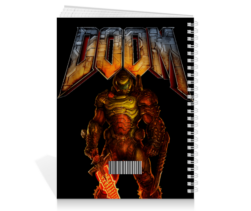 Заказать тетрадь в Москве. Тетрадь на пружине DOOM (Skeleton Revenant) от TheAndarz  - готовые дизайны и нанесение принтов.