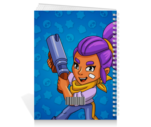 Заказать тетрадь в Москве. Тетрадь на пружине BRAWL STARS SHELLY  от geekbox - готовые дизайны и нанесение принтов.