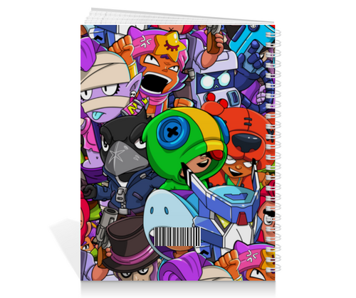 Заказать тетрадь в Москве. Тетрадь на пружине BRAWL STARS от geekbox - готовые дизайны и нанесение принтов.