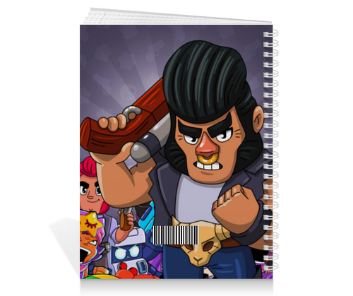 Заказать тетрадь в Москве. Тетрадь на пружине BRAWL STARS BULL от geekbox - готовые дизайны и нанесение принтов.