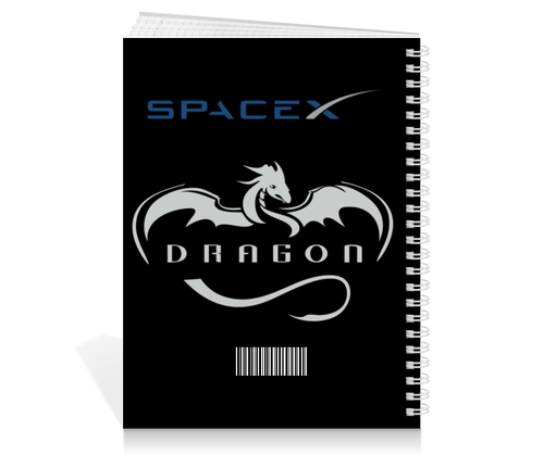 Заказать тетрадь в Москве. Тетрадь на пружине SpaceX. Dragon от The Spaceway  - готовые дизайны и нанесение принтов.