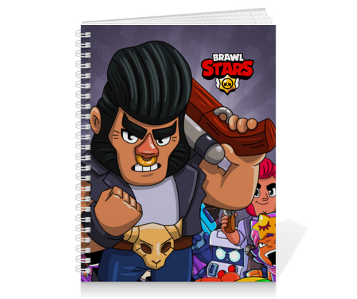 Заказать тетрадь в Москве. Тетрадь на пружине BRAWL STARS BULL от geekbox - готовые дизайны и нанесение принтов.