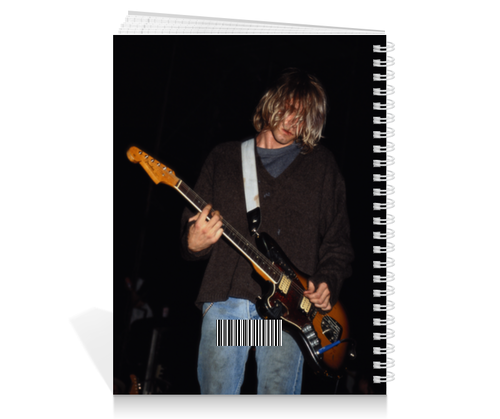 Заказать тетрадь в Москве. Тетрадь на пружине Kurt Cobain от Jimmy Flash - готовые дизайны и нанесение принтов.