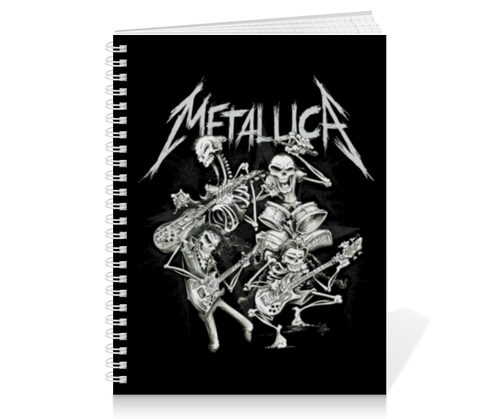 Заказать тетрадь в Москве. Тетрадь на пружине Metallica от geekbox - готовые дизайны и нанесение принтов.