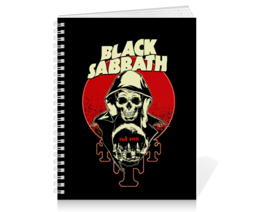 Заказать тетрадь в Москве. Тетрадь на пружине Black Sabbath. от geekbox - готовые дизайны и нанесение принтов.
