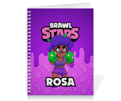 Заказать тетрадь в Москве. Тетрадь на пружине BRAWL STARS ROSA от geekbox - готовые дизайны и нанесение принтов.