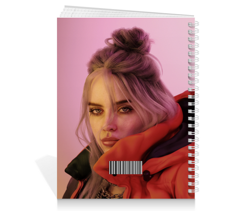 Заказать тетрадь в Москве. Тетрадь на пружине Billie Eilish от Jimmy Flash - готовые дизайны и нанесение принтов.