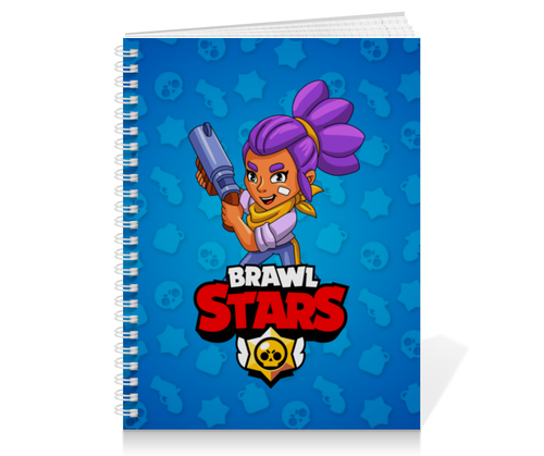 Заказать тетрадь в Москве. Тетрадь на пружине BRAWL STARS SHELLY  от geekbox - готовые дизайны и нанесение принтов.