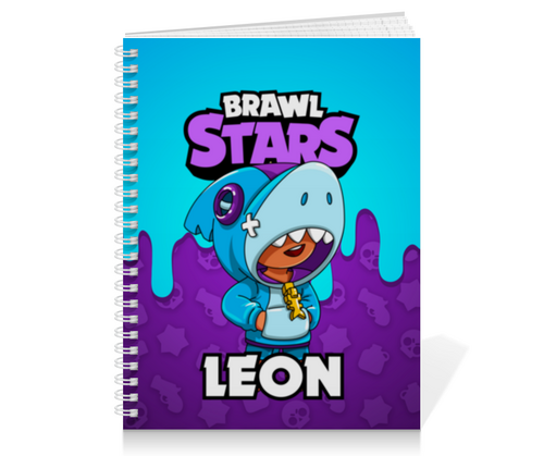 Заказать тетрадь в Москве. Тетрадь на пружине BRAWL STARS LEON от geekbox - готовые дизайны и нанесение принтов.