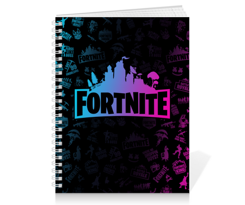 Заказать тетрадь в Москве. Тетрадь на пружине FORTNITE от geekbox - готовые дизайны и нанесение принтов.