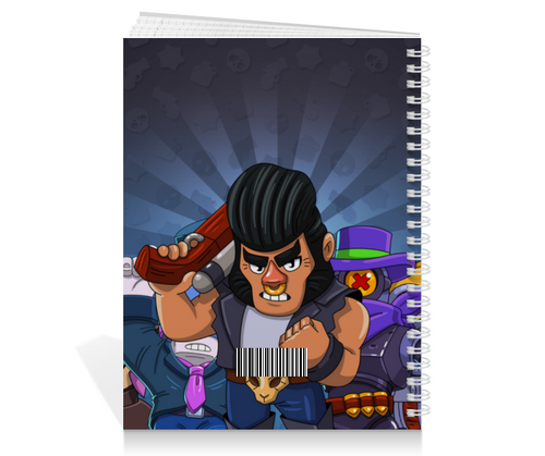 Заказать тетрадь в Москве. Тетрадь на пружине BRAWL STARS BULL от geekbox - готовые дизайны и нанесение принтов.