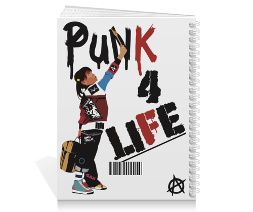 Заказать тетрадь в Москве. Тетрадь на пружине Punk 4 Life от skynatural - готовые дизайны и нанесение принтов.