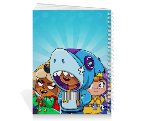 Заказать тетрадь в Москве. Тетрадь на пружине BRAWL STARS LEON SHARK от geekbox - готовые дизайны и нанесение принтов.