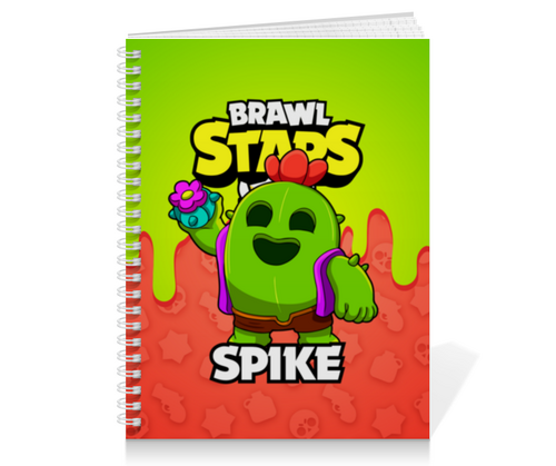 Заказать тетрадь в Москве. Тетрадь на пружине BRAWL STARS SPIKE от geekbox - готовые дизайны и нанесение принтов.
