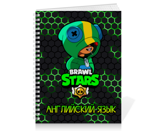 Заказать тетрадь в Москве. Тетрадь на пружине BRAWL STARS английский язык от weeert - готовые дизайны и нанесение принтов.
