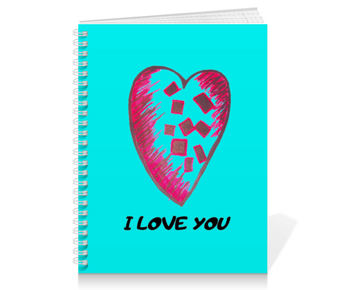 Заказать тетрадь в Москве. Тетрадь на пружине I LOVE YOU от rnm0909y@gmail.com - готовые дизайны и нанесение принтов.