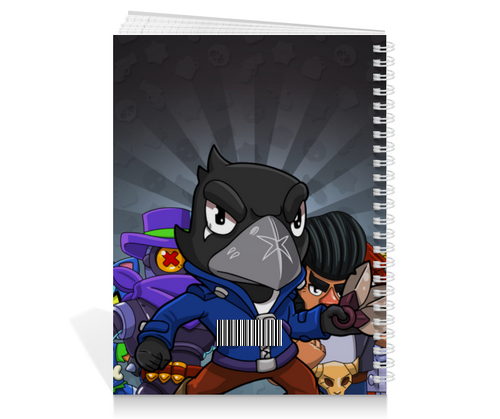 Заказать тетрадь в Москве. Тетрадь на пружине BRAWL STARS CROW от geekbox - готовые дизайны и нанесение принтов.