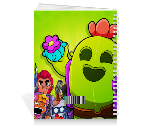 Заказать тетрадь в Москве. Тетрадь на пружине BRAWL STARS SPIKE от geekbox - готовые дизайны и нанесение принтов.
