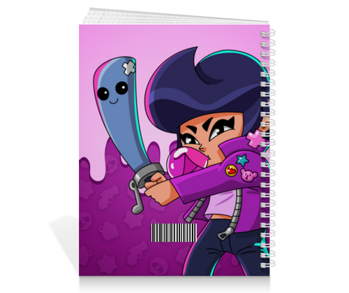 Заказать тетрадь в Москве. Тетрадь на пружине BRAWL STARS BIBI от geekbox - готовые дизайны и нанесение принтов.