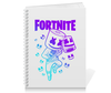Заказать тетрадь в Москве. Тетрадь на пружине MARSHMELLO FORTNITE от geekbox - готовые дизайны и нанесение принтов.