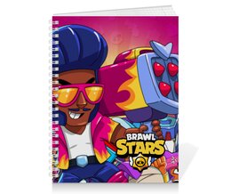 Заказать тетрадь в Москве. Тетрадь на пружине BRAWL STARS BROCK от geekbox - готовые дизайны и нанесение принтов.