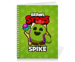 Заказать тетрадь в Москве. Тетрадь на пружине BRAWL STARS SPIKE от geekbox - готовые дизайны и нанесение принтов.