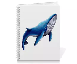 Заказать тетрадь в Москве. Тетрадь на пружине Синий кит от tigerda  - готовые дизайны и нанесение принтов.