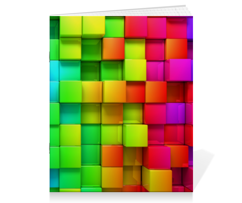 Printio Тетрадь на скрепке Разноцветные квадратики
