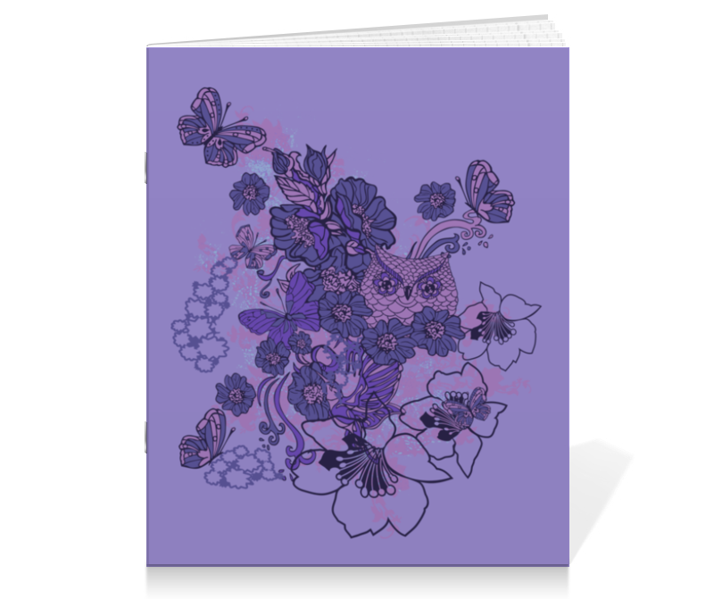 Printio Тетрадь на скрепке Сова в цветах printio тетрадь на скрепке фиолетовые бабочки