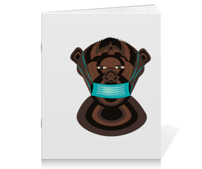 Printio Тетрадь на скрепке шимпанзе в маске printio тетрадь на скрепке жаба в маске