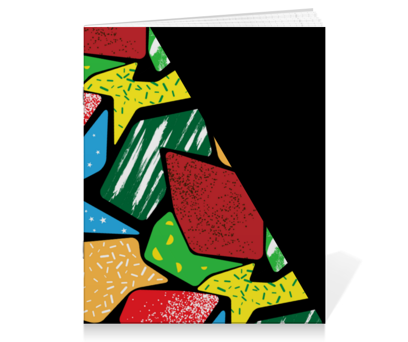 printio тетрадь на скрепке полосатая абстракция Printio Тетрадь на скрепке Цветная абстракция