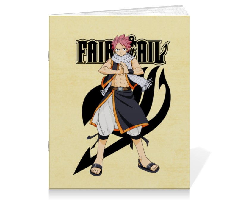 Printio Тетрадь на скрепке Fairy tail. нацу 4pcs anime fairy tail cos etherious natsu dragneel erza scarlet wendy marvell feioulei demon cat cosplay temporary tatto sticker