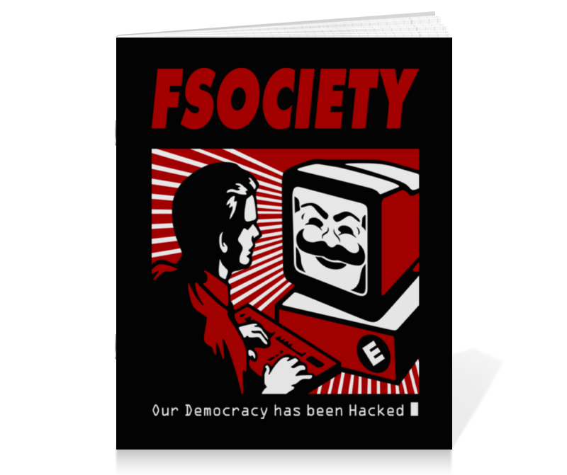 Printio Тетрадь на скрепке Мистер робот. fsociety printio блокнот мистер робот fsociety