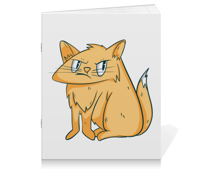 Printio Тетрадь на скрепке Grumpy cat сумка недовольный рыжий лис скетч черный