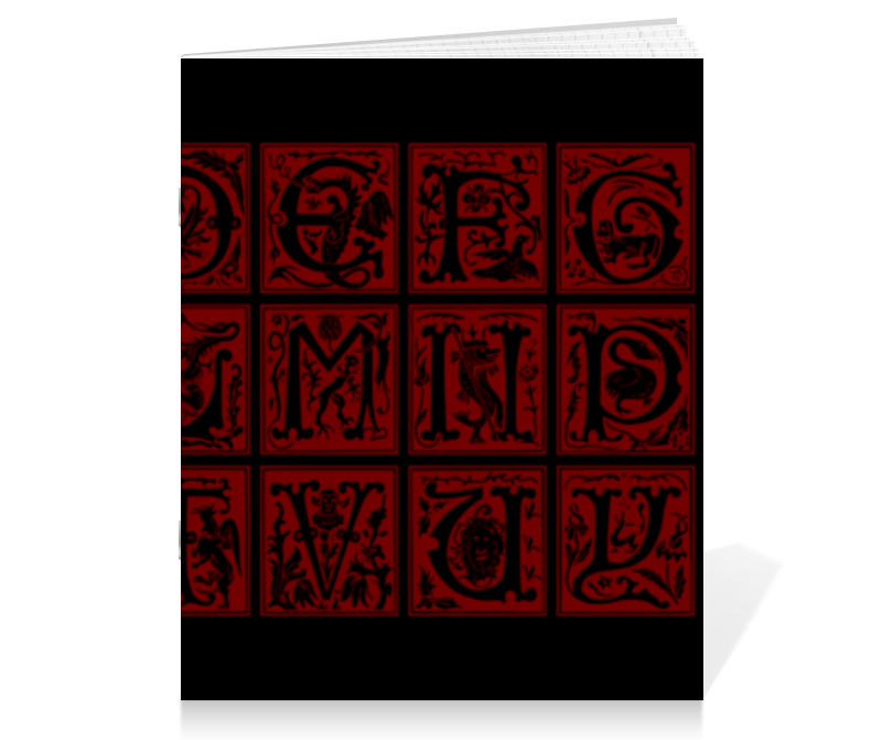 printio кружка декоративный латинский алфавит xvi века Printio Тетрадь на скрепке Декоративный латинский алфавит xvi века