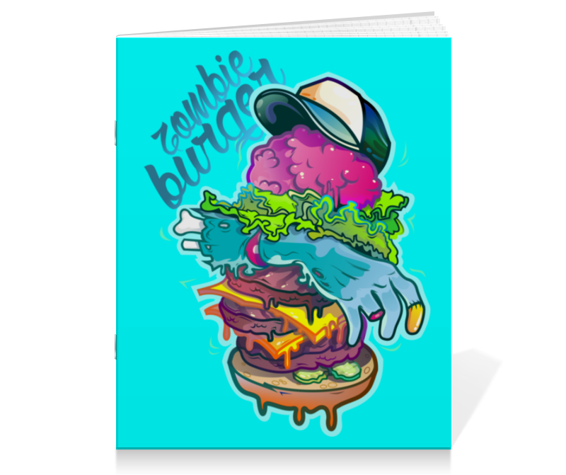 Printio Тетрадь на скрепке Zombie burger
