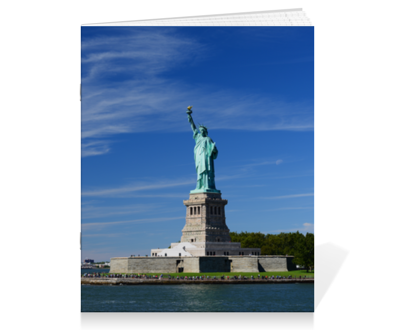 Printio Тетрадь на скрепке Статуя свободы позолоченная монета 1 унция подарок на новый год изысканная коллекция 2000 2021 коллекционная статуя свободы американские монеты