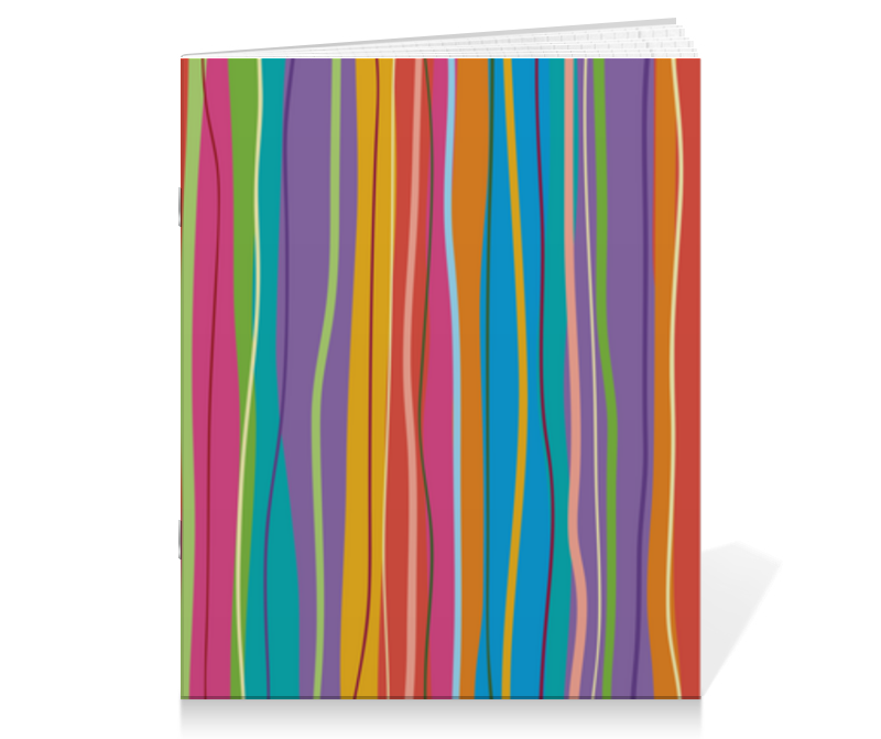 printio тетрадь на скрепке полосатая абстракция Printio Тетрадь на скрепке Разноцветная абстракция