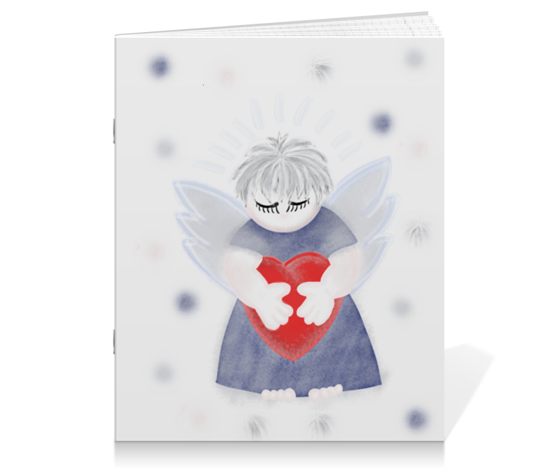 Printio Тетрадь на скрепке Маленький сердечный ангел printio тетрадь на скрепке ангел