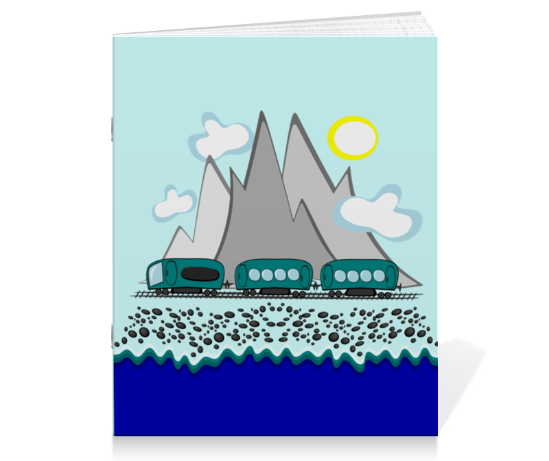 Printio Тетрадь на скрепке Путешествие на поезде вдоль моря и гор printio зонт трость с деревянной ручкой путешествие на поезде вдоль моря и гор