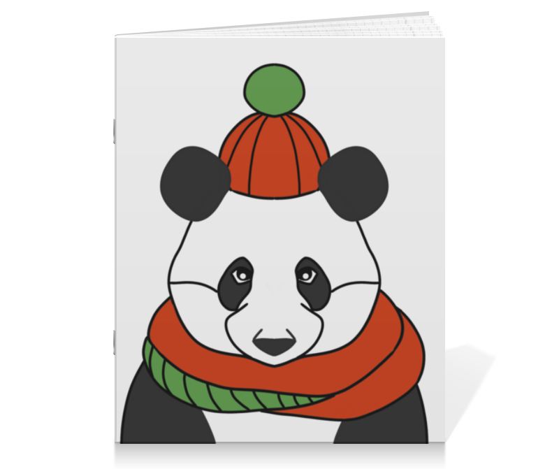 цена Printio Тетрадь на скрепке Новогодняя панда