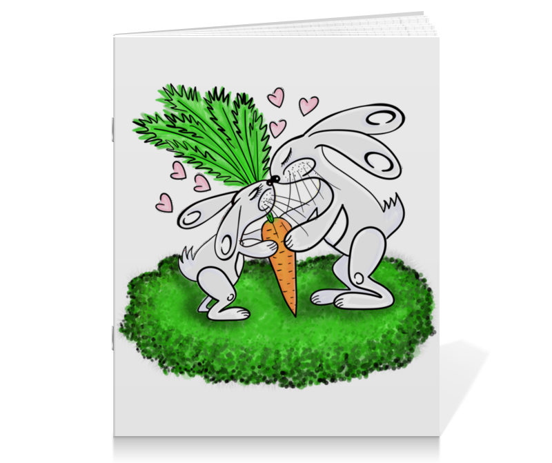Printio Тетрадь на скрепке Зайчишки с морковкой printio тетрадь на скрепке день святого валентина
