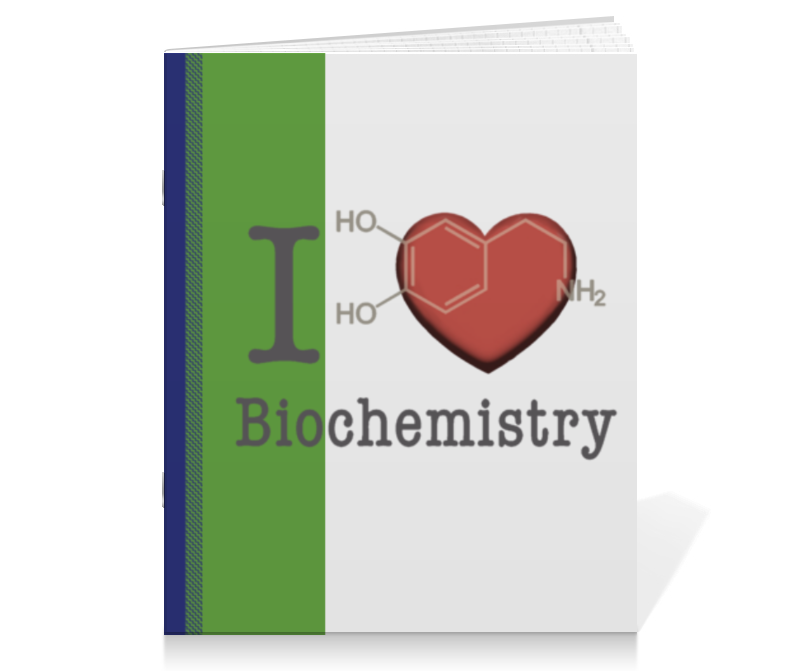 Printio Тетрадь на скрепке I love biochemistry
