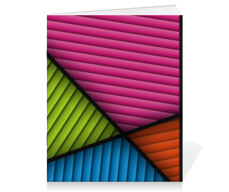 printio тетрадь на скрепке полосатая абстракция Printio Тетрадь на скрепке Цветная абстракция