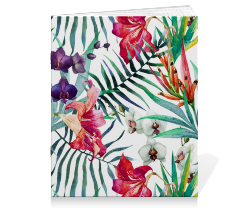 printio тетрадь на скрепке цветы тропиков Printio Тетрадь на скрепке Тропические цветы