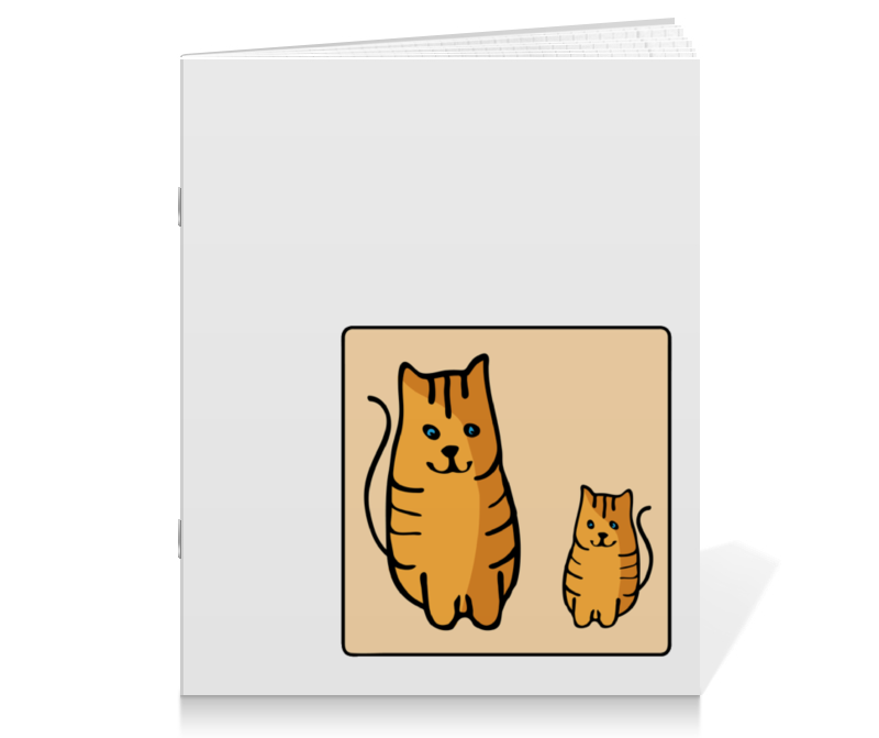 Printio Тетрадь на скрепке Два котика, смотрящие друг на друга printio слюнявчик два котика смотрящие друг на друга