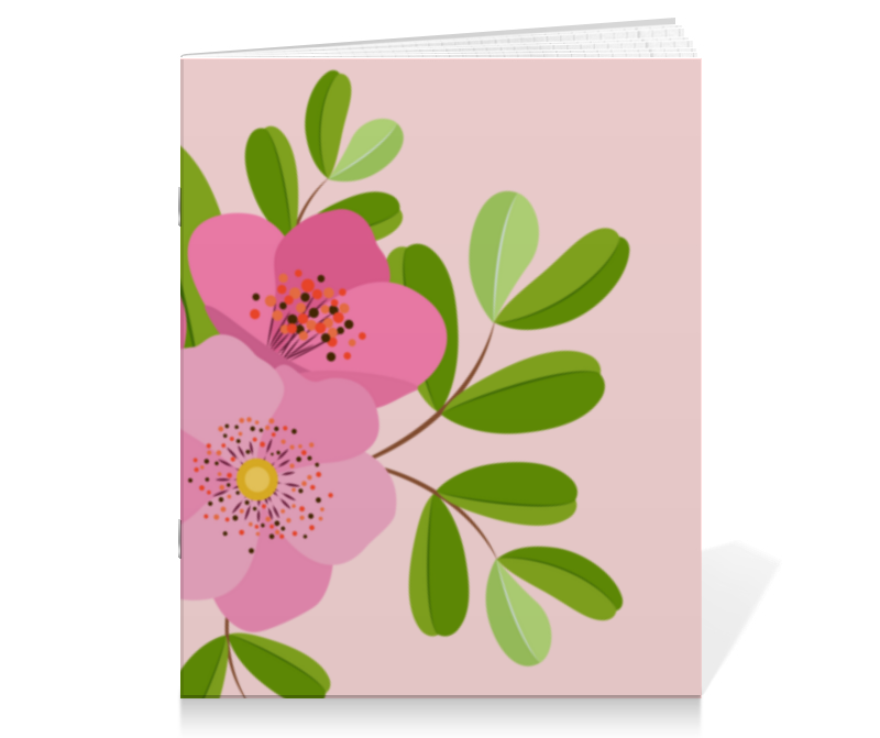 printio тетрадь на скрепке цветы тропиков Printio Тетрадь на скрепке Цветы граната