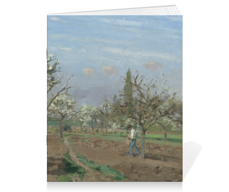 Printio Тетрадь на скрепке Фруктовый сад в цвету (картина писсарро) камиль писсарро