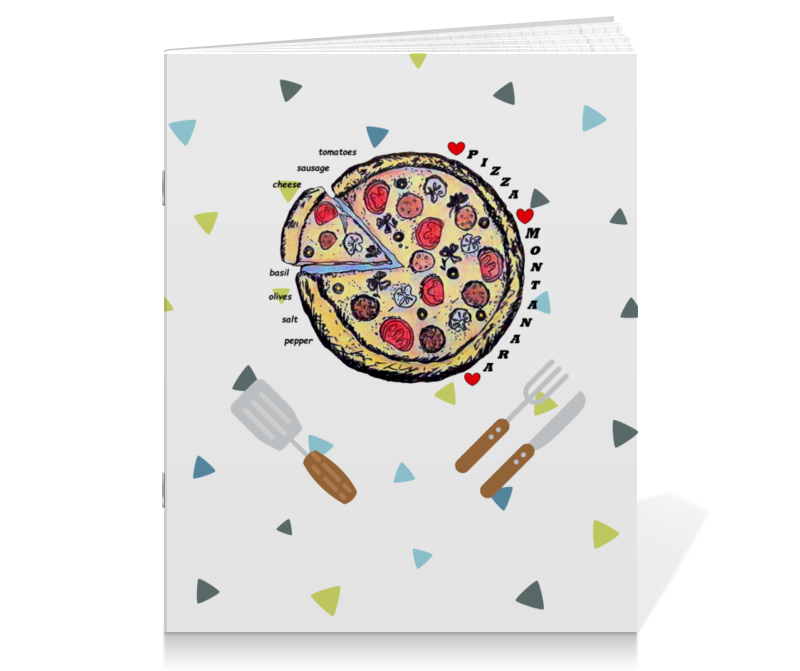 Printio Тетрадь на скрепке Пицца пицца еда и бизнес